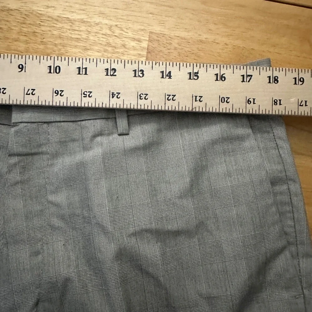 Banana Republic‎ Slim Fit Non-Iron Glen Plaid Dress Pants 35x32 Tan Career